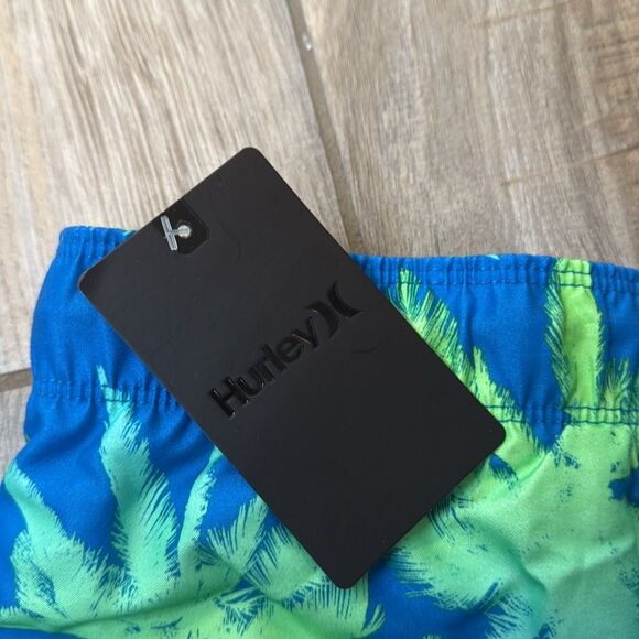 NWT HURLEY Palms‎ Boys Boardshorts Swim Electric Blue Size 6 Palm Trees - Picture 10 of 12